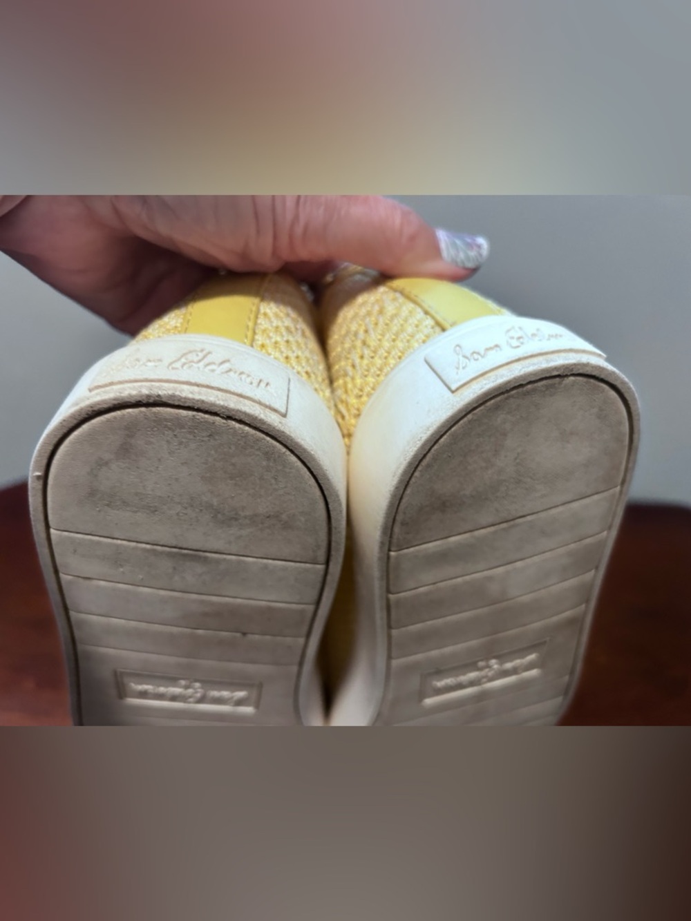 Sam Edelman light yellow Elena fabric sneaker 9.5 - Picture 10 of 14